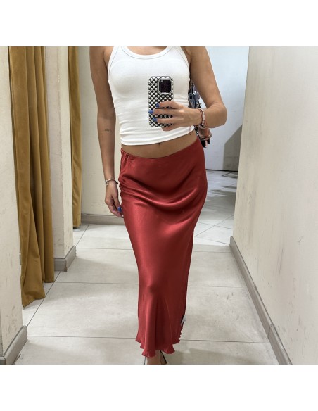 FALDA MIDI SATEN