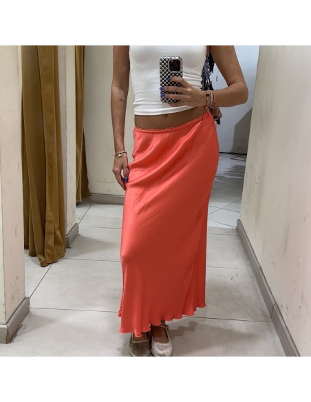FALDA MIDI SATEN