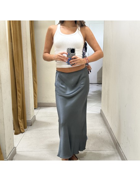 FALDA MIDI SATEN